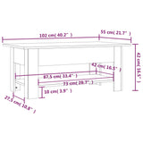 ZNTS Coffee Table Concrete Grey 102x55x42 cm Engineered Wood 810257