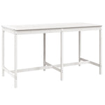 9 Piece Garden Bar Set White Solid Wood Pine 3154771