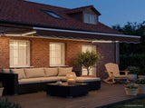 Manual Awning Frame with LEDs Brown and White 3 x 2 m 3420521