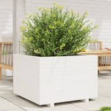 ZNTS Garden Planter White 70x70x49.5 cm Solid Wood Pine 3282525