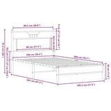 Bed Frame without Mattress Brown Oak 100x200 cm Engineered Wood 4106993