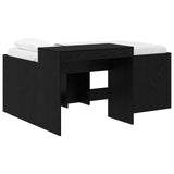 Kids'High Bed Frame with Desk Black Engineered Wood 3422668