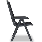Garden Chair Set of 2 Anthracite Plastic Medium Foldable 43897