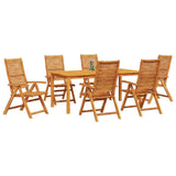 Garden Dining Set Folding 7 pcs Brown Solid Acacia Wood 3375634