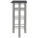 ZNTS 3 Piece Bar Set with Shelves Wood and Steel Black 284400