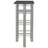 ZNTS 3 Piece Bar Set with Shelves Wood and Steel Black 284400