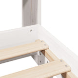 ZNTS Bed Frame without Mattress White 150x200 cm King Size Solid Wood Pine 3323687