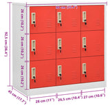 Locker Cabinet Light Grey and Red 90x45x92.5 cm Steel 336442
