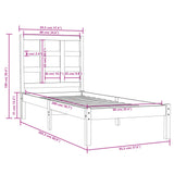 Bed Frame without Mattress 90x200 cm Solid Wood 3105455