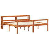 Bed Frame with Headboard 2 pcs Wax Brown Solid Pine Wood 3422717
