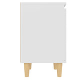 Bed Cabinets with Solid Wood Legs 2 pcs White 40x30x50 cm 805816