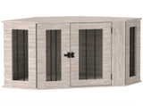Dog Crate Furniture Side Table, with Cushion, 104 x 55 x 63cm - Walnut Brown T3398P376384