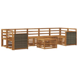 Outdoor Sofa Set 8 pcs Natural Solid Acacia Wood 3384135