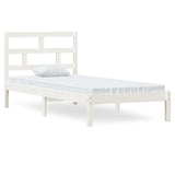 3101204 Bed Frame without Mattress White Solid Wood 90x200 cm