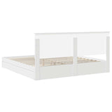 Storage Bed with Headboard White 200 x 200 cm Engineered Wood 3411173