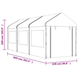 Gazebo with Roof White 6.69x2.28x2.69 m Polyethylene 3155479