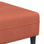 Fabric Sofa with Cushion Red Orange 208 cm Corduroy fabric 3335138
