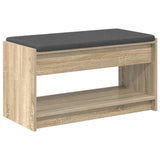 Hall Bench with Cushion with Shelf Sonoma Oak 83 x 38 x 45 cm 891578