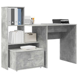 Desk Concrete Grey 131.5 x 50 x 106.5 cm Engineered Wood 3337268