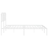 Metal Bed Frame without Mattress with Headboard White 200x200cm 373943