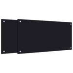 Kitchen Backsplashes 2 pcs Black 80x40 cm Tempered Glass 3315798