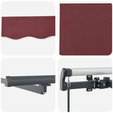 Manual Retractable Awning with LEDs Burgundy 400x300 cm 3310187