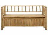 Garden Storage Bench 110 x 47 x 80 cm Bamboo Natural 42028075