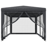 Party Tent with 6 Mesh Sidewalls Anthracite 3x6 m HDPE 319239