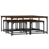 Nesting Coffee Tables 5 pcs Smoked Oak Engineered Wood 835336