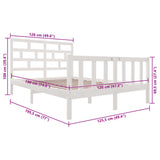 3101344 Bed Frame without Mattress White Solid Wood 120x200 cm