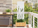 Garden Privacy Screen White 32 x 140 cm Cold-rolled steel 876239
