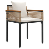 Outdoor Furniture Set Beige and Cream White Poly Rattan 42025228