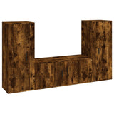 3 Piece TV Cabinet Set Smoked Oak Engineered Wood 3188763