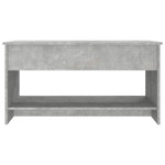 809651 Coffee Table Concrete Grey 102x50x52,5 cm Engineered Wood