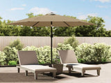 Garden Parasol with LED Lights and Steel Pole 300 cm Taupe 44512