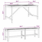 Garden Dining Set 3 pcs Brown 150 x 90 x 74 cm 3154115
