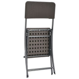 Folding Chair Set of 2 Brown HDPE and powder-coated steel 44551