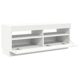 TV Cabinet with LED Lights White 100x35x40 cm 804454