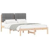 Bed Frame with Upholstered Headboard Light Grey 140 x 190 cm 877984