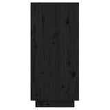 Console Cabinet Black Solid Pine Wood Medium Console Cabinet 813838