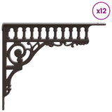Wall Shelf Brackets 12 pcs Antique Brown 27.5 x 23 x 4 cm Steel 42038805