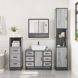 3 Piece Bathroom Furniture Set Grey Sonoma Engineered Wood 3301053