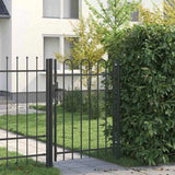 Fence Gate BOXTEL 103 x 175 cm Powder-Coated Steel Grey 42008868