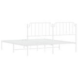 Metal Bed Frame without Mattress with Headboard White 180x200cm 373940