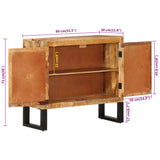 Sideboard 80x30x71 cm Solid Rough Wood Mango and Metal 355842