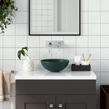 Bathroom Sink Ceramic Dark Green Round 146981