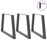 ZNTS Dining Table Legs V-Shape 3 pcs Anthracite 90x cm Steel 4012594