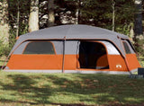 Family Tent Cabin 8-Person Grey and Orange Waterproof 94535