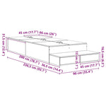 Storage Bed Frame with Drawer Smoked Oak 236.5 x 90 x 31.5 cm 3335609