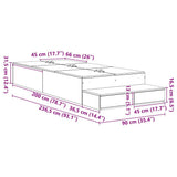 Storage Bed Frame with Drawer Smoked Oak 90 cm Engineered Wood 3335609